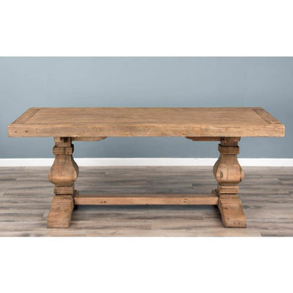 2m Reclaimed Elm Pedestal Dining Table with 6/8 Latifa chairs
