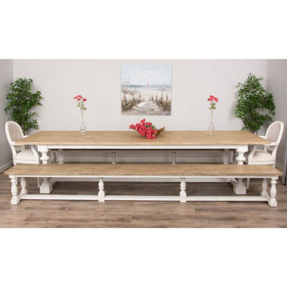 3.6m Ellena Dining Table with 2 Backless Benches & 2 Chairs
