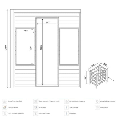 Serene - Stove Heater - 3-4 Seater Sauna