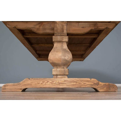 3m Reclaimed Elm Pedestal Dining Table with 8 Donna Chairs