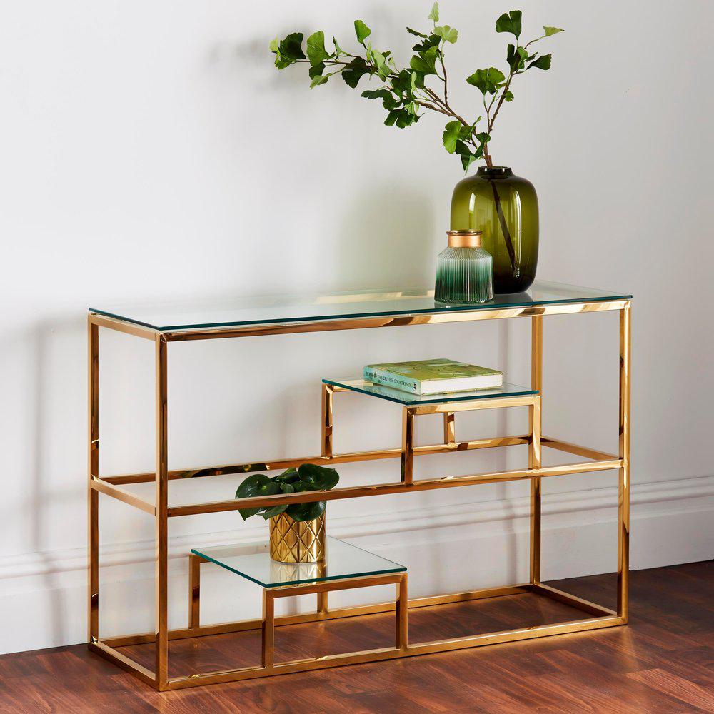 Gold Display Console Table