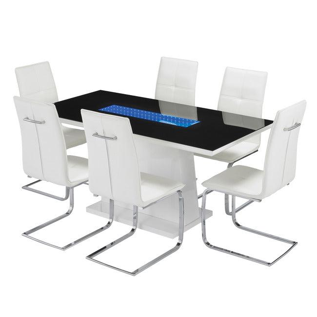 Dining room table with led deals lights