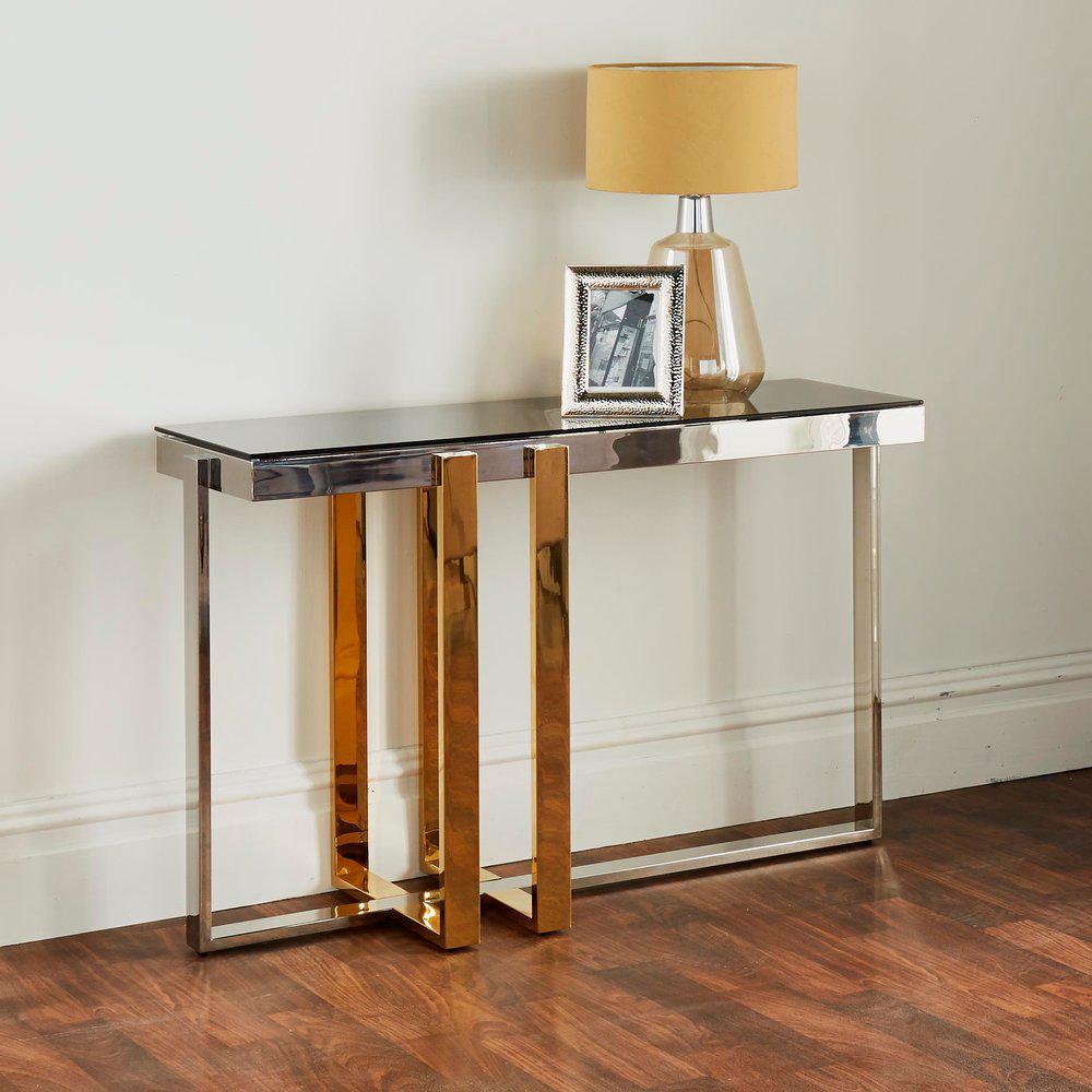 Nexus Gold and Silver Console Table