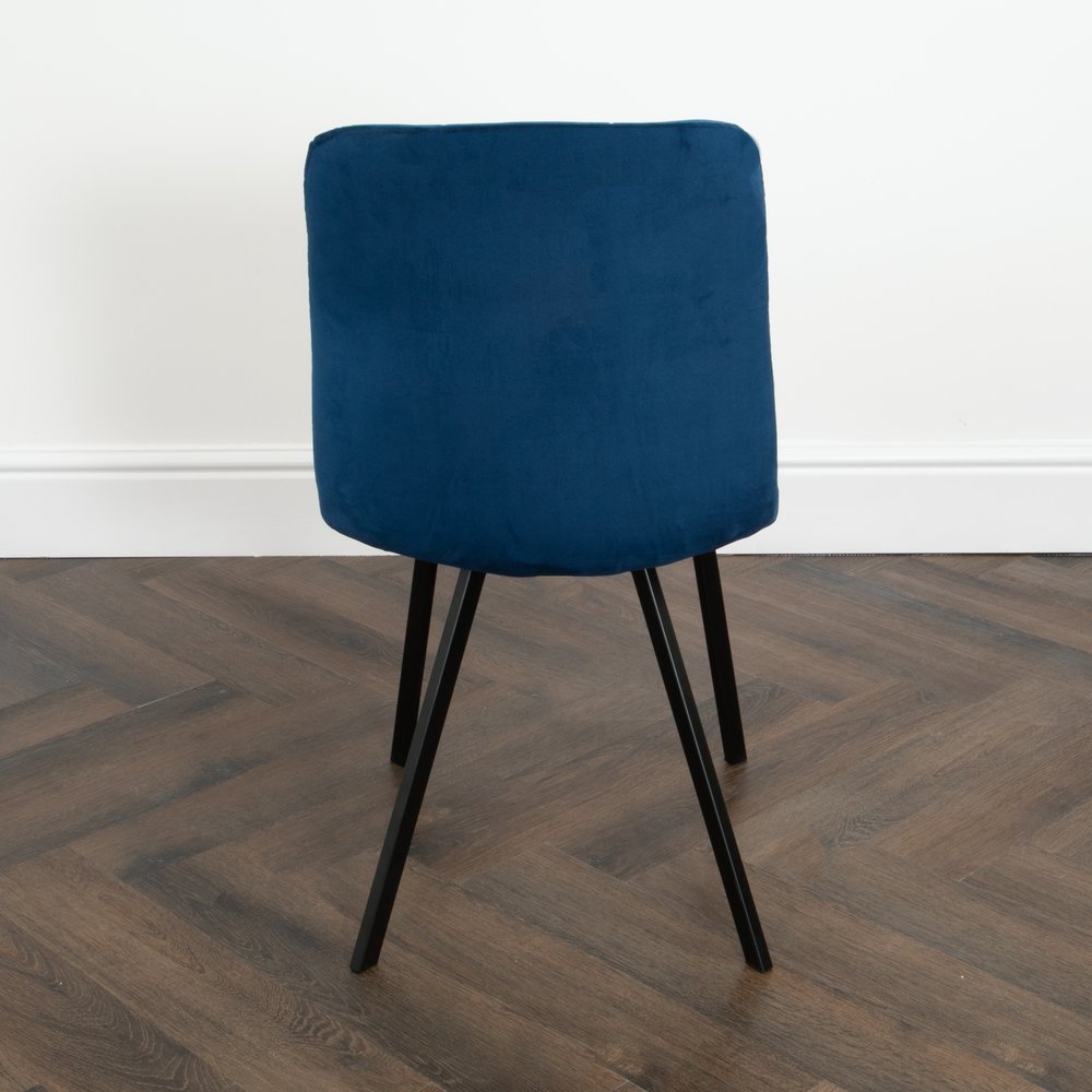 Squared Navy Blue Dining Chair (set of 2)