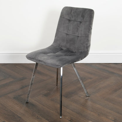 Squared Grey Dining Chair (set of 2)