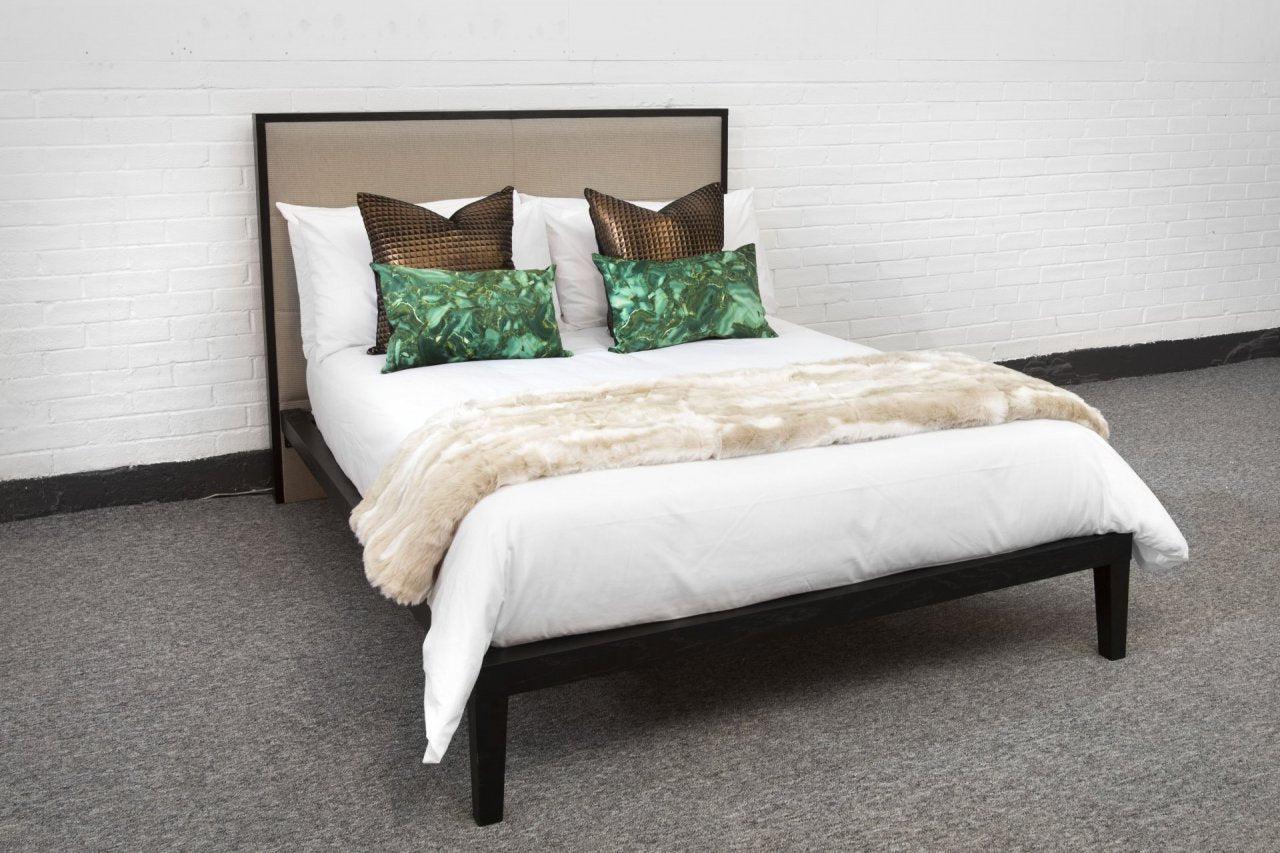 Orchid Bed with Beige Fabric