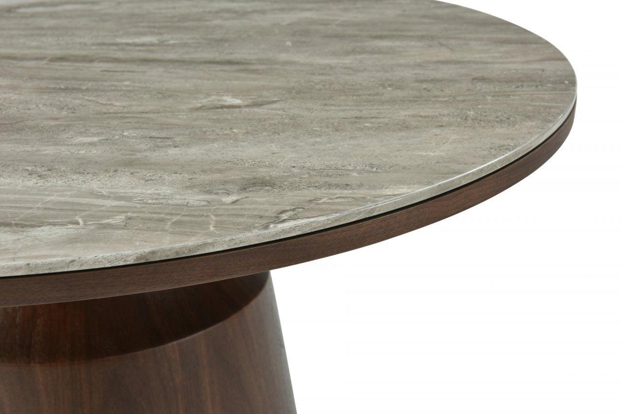 Willow Round Dining Table Marbled Glass